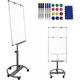 Tableau Magnétique Blanc sur Support avec Roulettes - Ajustable, Crochets & Effaceur & Aimants &