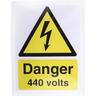 Panneau de danger, avec pictogramme : Danger Electricité ' Danger 440 Volts ' , Auto-adhésif ( Prix