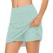 Summer Skirts Womens Casual Solid Tennis Skirt Yoga Sport Active Skirt Shorts Skirt Skirts Long Skirts Casual Dresses (color:Mint Green size:S)
