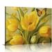 COMIO Yellow Flower and Butterfly Canvas Wall Art Yellow Flowers Watercolor Wall Decor Poster Flower Abstract Flower Floral Canvas Prints Yellow Tulip Plants Wall Decor for Home Decor Noframe