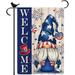 RooRuns Patriotic American Star and Strip Floral Welcome Gnome Garden Flag Double Sided Garden flag 4th of July Independence Day Memorial Day Gnome Yard Outdoor Decor