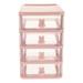 Clear Plastic Storage Bins Shelves Mini Desk Organizer Cosmetic Drawers Box Shelf with Clothing Pink Office