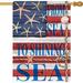RooRuns to Shining Sea American 4th of July Home Decorative Garden Flag Yard Coastal Beach America Outside Decor USA Memorial Day Nautical Ocean Outdoor Small Decoration Double Sided 12 x 18