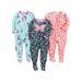 Simple Joys by Carter s Baby Girls 3-Pack Loose Fit Flame Resistant Polyeste...