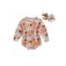 Canis Adorable 2 Piece Outfits with Halloween Pumpkin Print for Baby Girls