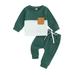 Emmababy Long Sleeve Sweatshirt and Sweatpants Set for Baby Boys in Contrast Colors