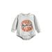 Canis Halloween-themed Jumpsuit with Letter Pumpkin Bat Print for Babies