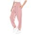 Lilgiuy Boys Girls Sport Sweatpant High Waisted Baggy Elastic Sweatpants Lounge Joggers Gym Athletic Fit with Pockets for Climbing Running Pink(5-12 Years)