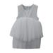 NIUREDLTD Flower Girl Dress Toddler Girls Children Round Neck Sleeveless Puffy Dresses Party Wedding Prom Dresses Wedding Party Princess Dress Pageant Gown For Toddler Grils Grey Size 90