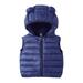 JSGEK Kids Puffer Vest Lightweight Winter Coat Gilet for Toddler Boys and Girls Sleeveless Hooded Casual Outwear Jackets Navy 4 Years