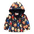 Winter Clearance Deals! Zpanxa Baby Boy Girl Winter Clothes Toddler Cute Fashion Solid Color Winter Hoodie Keep Warm Cotton Clothes Thick Coat Black 4-5 Years