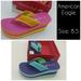 American Eagle Outfitters Shoes | New Ae |Foam Colorblock Stripe Platform Wedges Y2k | Color: Blue/Orange | Size: Various