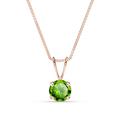 Round Cut Green Diamond Pendant Necklace 0.5ct in 9ct Rose Gold