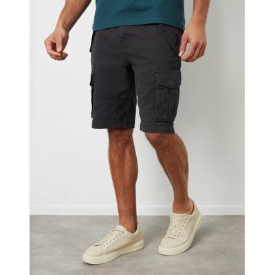 Threadbare Men's Black Cotton Utility Cargo Shorts
