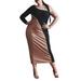 Plus Size Women's Colorblocked Ponte Dress by ELOQUII in Natural Black Onyx (Size 18)