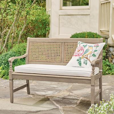 Nantucket Cane Outdoor Bench - Grandin Road