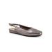 Women's Vittoria Sling Back Flat by SoftWalk in Pewter Metal (Size 9 M)