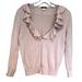 J. Crew Sweaters | J. Crew Merino Wool Pale Pink Ruffle Front Corsage V Neck Cardigan Sweater Small | Color: Pink | Size: S