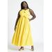 Plus Size Women's Flower Bustier Maxi Dress by ELOQUII in Sunshine Yellow (Size 18)