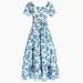 J. Crew Dresses | J.Crew Smocked Prairie Blue And Green Floral Dress Size 0 | Color: Blue/Green | Size: 0