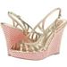 Lilly Pulitzer Shoes | Lilly Pulitzer Sophie Strappy 5in Heel Shoes 8.5 Pink/White/Gold Open Toe Sandal | Color: Gold/Pink | Size: 8