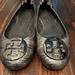 Tory Burch Shoes | Authentic Tory Burch Leather Reva Flat - Size 8.5 | Color: Gray | Size: 8.5