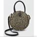 American Eagle Outfitters Bags | American Eagle Black Round Straw Crossbody | Color: Black/Tan | Size: Os
