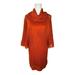 Jessica Simpson Dresses | Jessica Simpson Woman’s Medium Orange Cowl Neck Poncho Type Fringe Sweater Dress | Color: Orange | Size: M