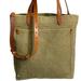 Madewell Bags | Madewell Two Way Tote Messenger Transporter Green Canvas Brown Leather Tote Bag | Color: Brown/Green | Size: Os