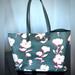 Tory Burch Bags | Authentic Tory Burch Floral Dark Green Large Tote Bag | Color: Black/Green | Size: Os