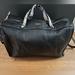 Kate Spade Bags | Kate Spade Large Black Genuine Leather Duffle Weekend Bag With Shoulder Strap | Color: Black/Gold | Size: Os