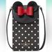 Kate Spade Bags | Kate Spade X Disney Phone Crossbody Bag, Minnie Mouse Red Bow Polka Dot Print | Color: Black/Red | Size: Os