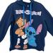 Disney Tops | Disney Lilo And Stitch Blue Hoodie Size Zippered Sweater Junior Size L ( 11-13 ) | Color: Blue | Size: Lj