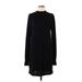 Rag & Bone Casual Dress - Shift Mock Long sleeves: Black Print Dresses - Women's Size Medium