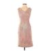 Talbots Casual Dress - Sheath V Neck Sleeveless: Pink Dresses - Women's Size 4