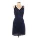 Old Navy Casual Dress - A-Line: Blue Chevron/Herringbone Dresses - Women's Size 10