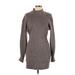 H&M Casual Dress - Sweater Dress: Gray Dresses - Women's Size Large
