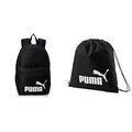 Puma Unisex-Adult Phase Backpack rucksack, Black, OSFA & Unisex-Adult Phase Gym Sack Turnbeutel, Black, One size