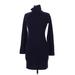 Forever 21 Casual Dress - Sweater Dress: Blue Solid Dresses - Women's Size Medium