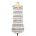 BeachLunchLounge Casual Dress - Shift: Gray Stripes Dresses - Women's Size X-Small