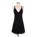 TOBI Casual Dress - Mini V Neck Sleeveless: Black Solid Dresses - New - Women's Size Small