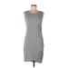 Love, Fire Casual Dress - Bodycon: Gray Solid Dresses - Women's Size Large