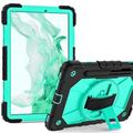 Case Compatible with Samsung Galaxy Tab S7 11 inch SM-T870 /T875 /T876B Tablet Case, 360 Degree Rotating Multi-Function Grip Bracket+Shoulder Strap Full Protective Shockproof Case (Color : Black+Mint