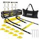 POWER GUIDANCE Agility Ladder (20 Feet) for Speed Agility Training & Quick Footwork Exercise - with 12 Plastic Rungs, 4 Pegs, Carry Bag & 10 Sports Cones (Yellow)