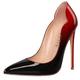 COLETER High Heels for Women, 4.72 inch/12cm Pointed Toe Dress Shoes Stiletto Heels Evening Party Pumps, Red-black, 8 UK