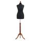 Female Tailors Dummy Black Size 20/22 Dressmakers Fashion Students Mannequin Display Bust With A Dark Wood Tripod Base