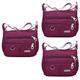 HEMOTON 3pcs Women Messenger Bag Casual Crossbody Bags for Women Ladies Crossbody Bags Single Shoulder Bag Tote Purse for Women Cross Body Purses for Women Purple Women's Mother Bag Spring