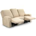 TIANSHU 8 Pieces Sofa Recliner Cover for 3 Seat, Jacquard Recliner Cover for 3 Cushion Couch, Stretch Recliner Sofa Slipcover Furniture Cover (Recliner Sofa, Ivory)