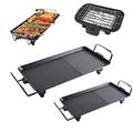 Large Solid Electric 1500W Griddle Table Top Grill BBQ Barbecue Garden Camping Cooking Electric Grills for Fun And Healthy Tabletop Dining(XL, 67x29.5x8.5cm)