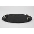 The Just Slate Company Oval Serving Tray with Antler Handles